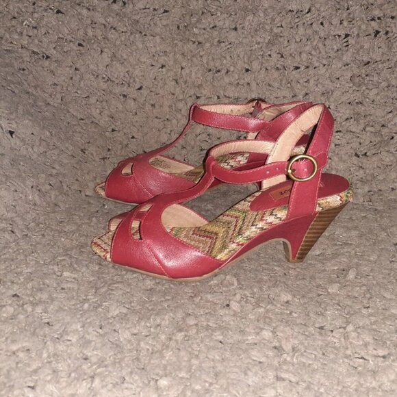 MIZ MOOZ-Waltz-Red Strappy Heeled Sandals-Leather-Sz 5.5-NWOB - Picture 2 of 7